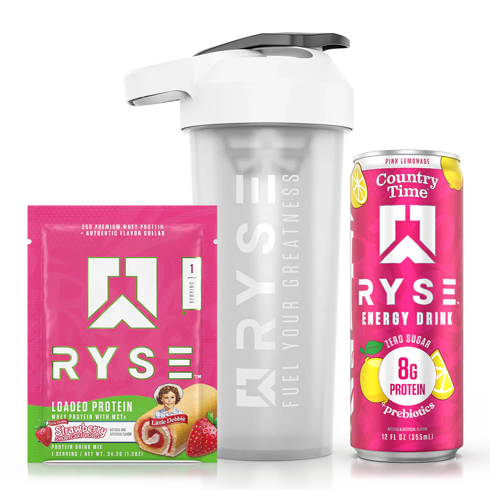 12oz RYSE Energy Drink + SportShaker + Protein Sample Pack