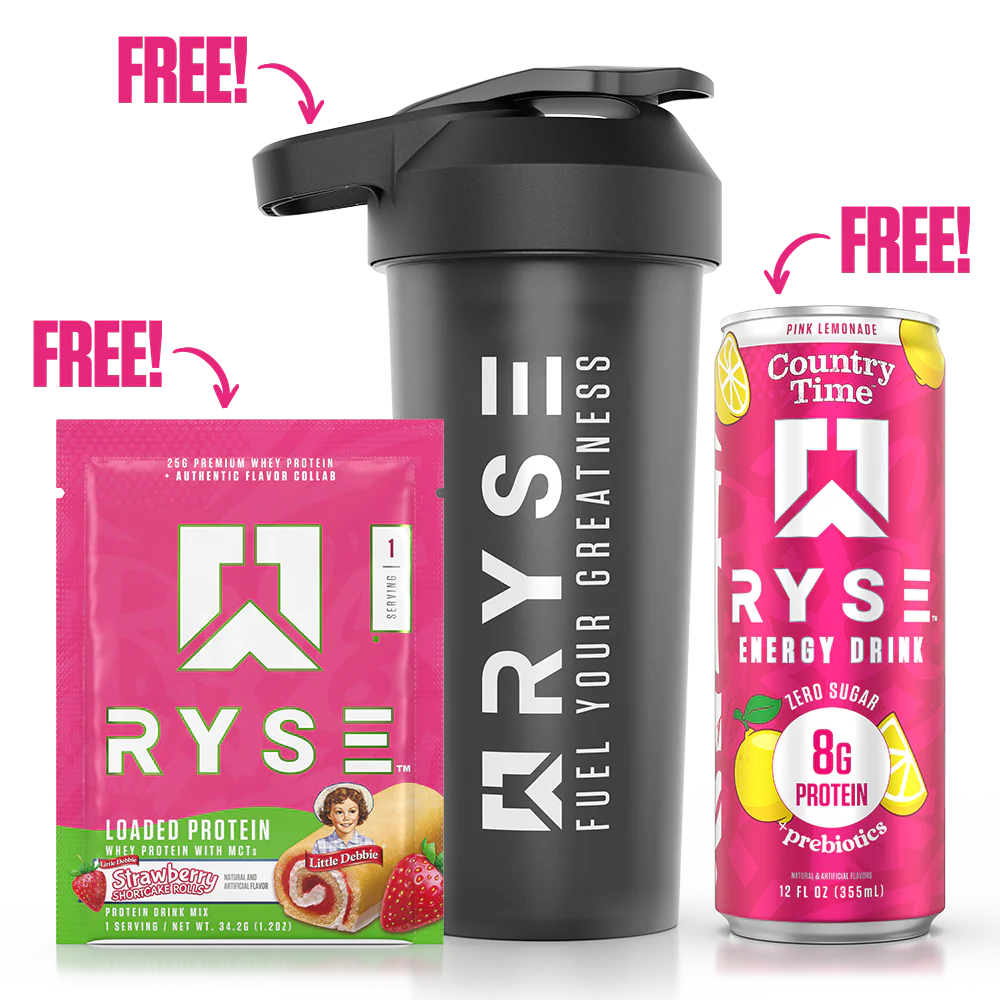 12oz RYSE Energy Drink + SportShaker + Protein Sample Pack - Image 3